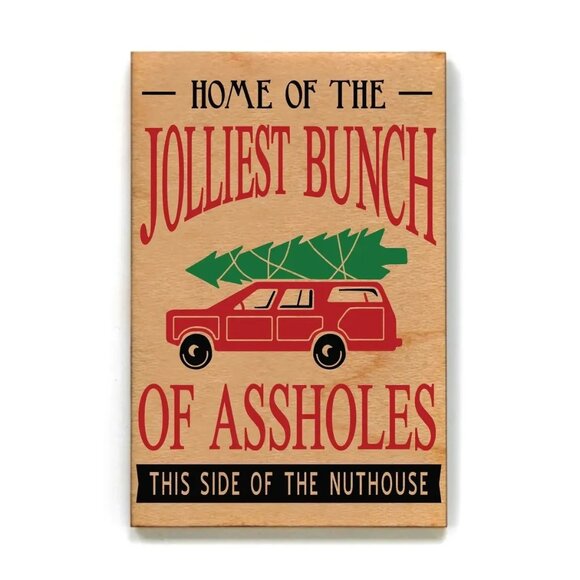 ($7) Christmas Vacation Wood Magnet - Jolliest - Picture 1 of 1